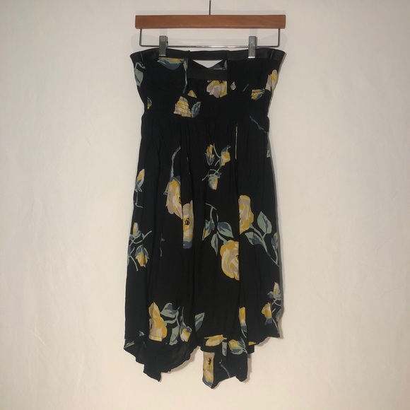 PILLING VOLCOM STRAPLESS FLORAL MINI DRESS SMALL - Picture 2 of 5